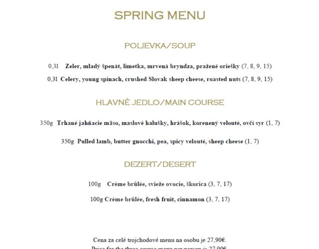 Jarné menu